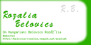 rozalia belovics business card